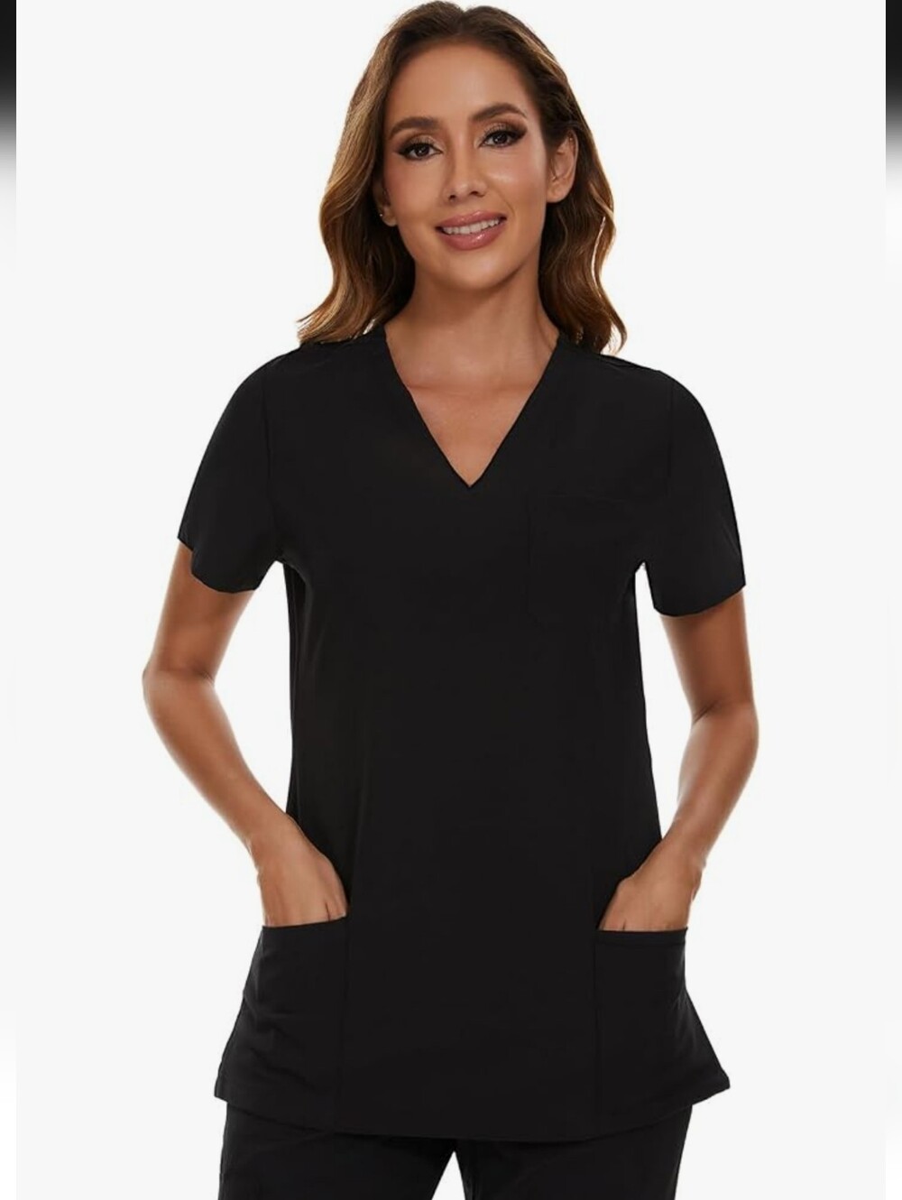 COZYFIT BNWT Womens V Neck Scrub Top - Black 2XL